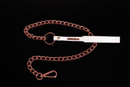 Coquette 23624 White Vegan Leather And Metal Leash With Clip