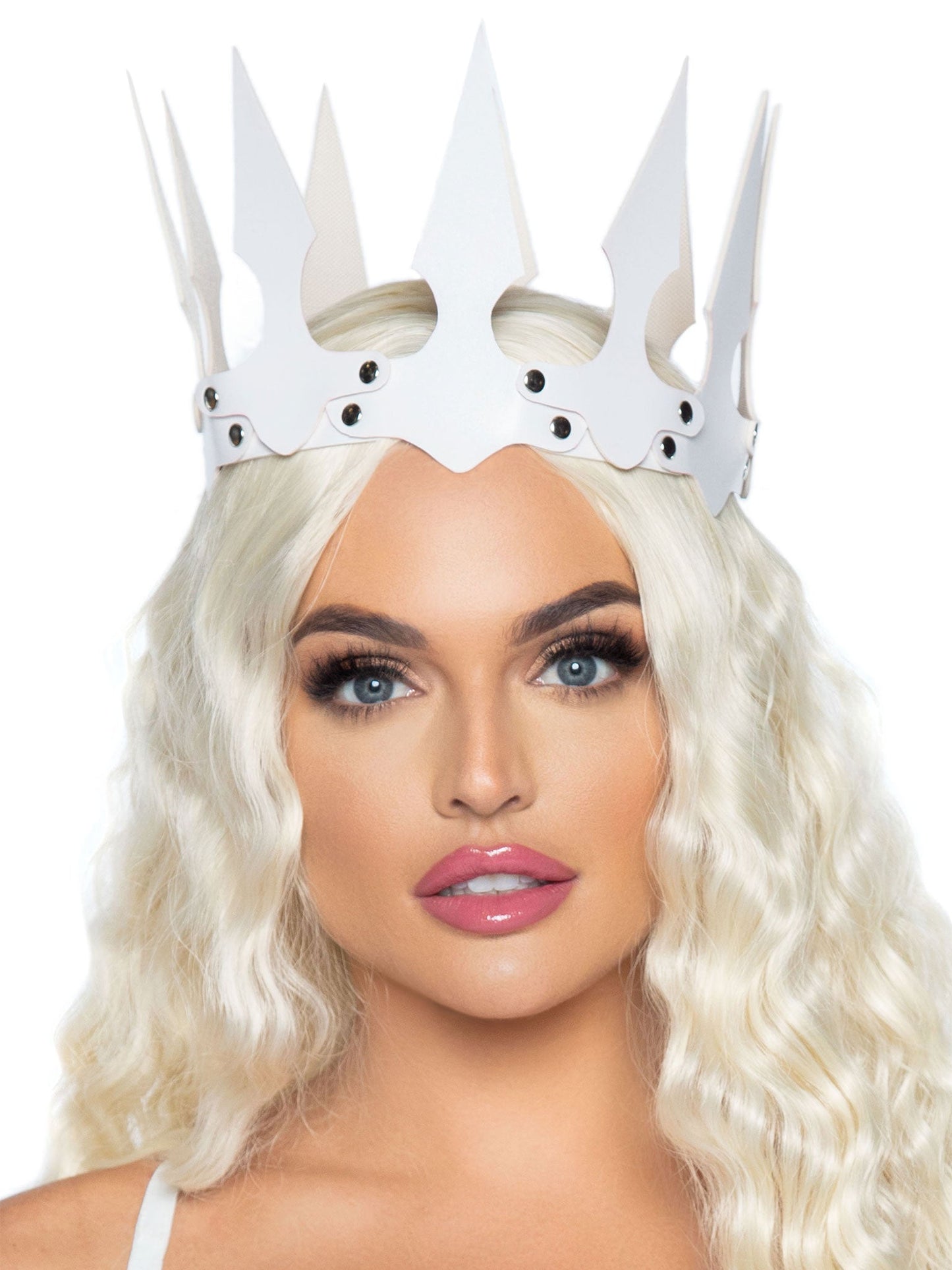 Faux Leather Spiked Crown