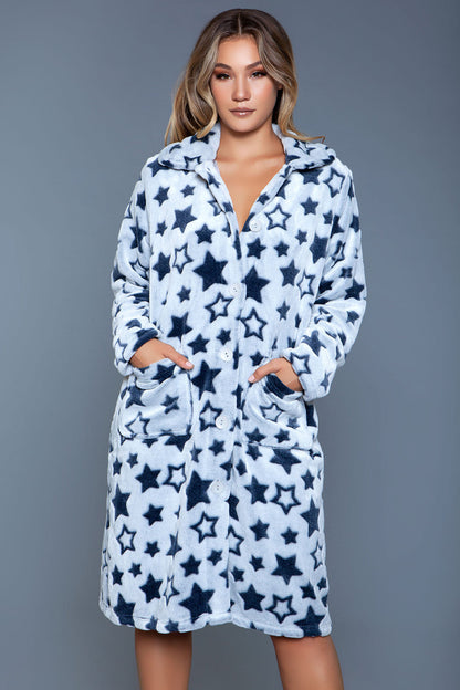 Starry Knee Length Comfy Robe