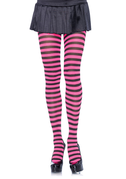 Leg Avenue  Nylon Stripe Tights In 12 Colors  7100