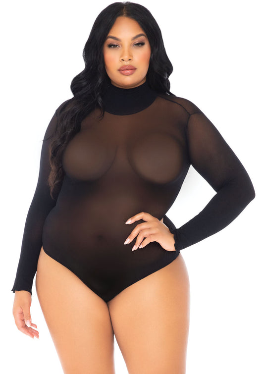 Leg Avenue  Opaque High Neck Long Sleeve Bodysuit  89228X