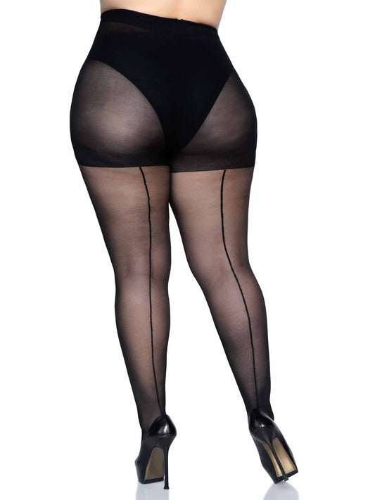 Leg Avenue  Plus Size Back Seam Sheer Pantyhose  9002X