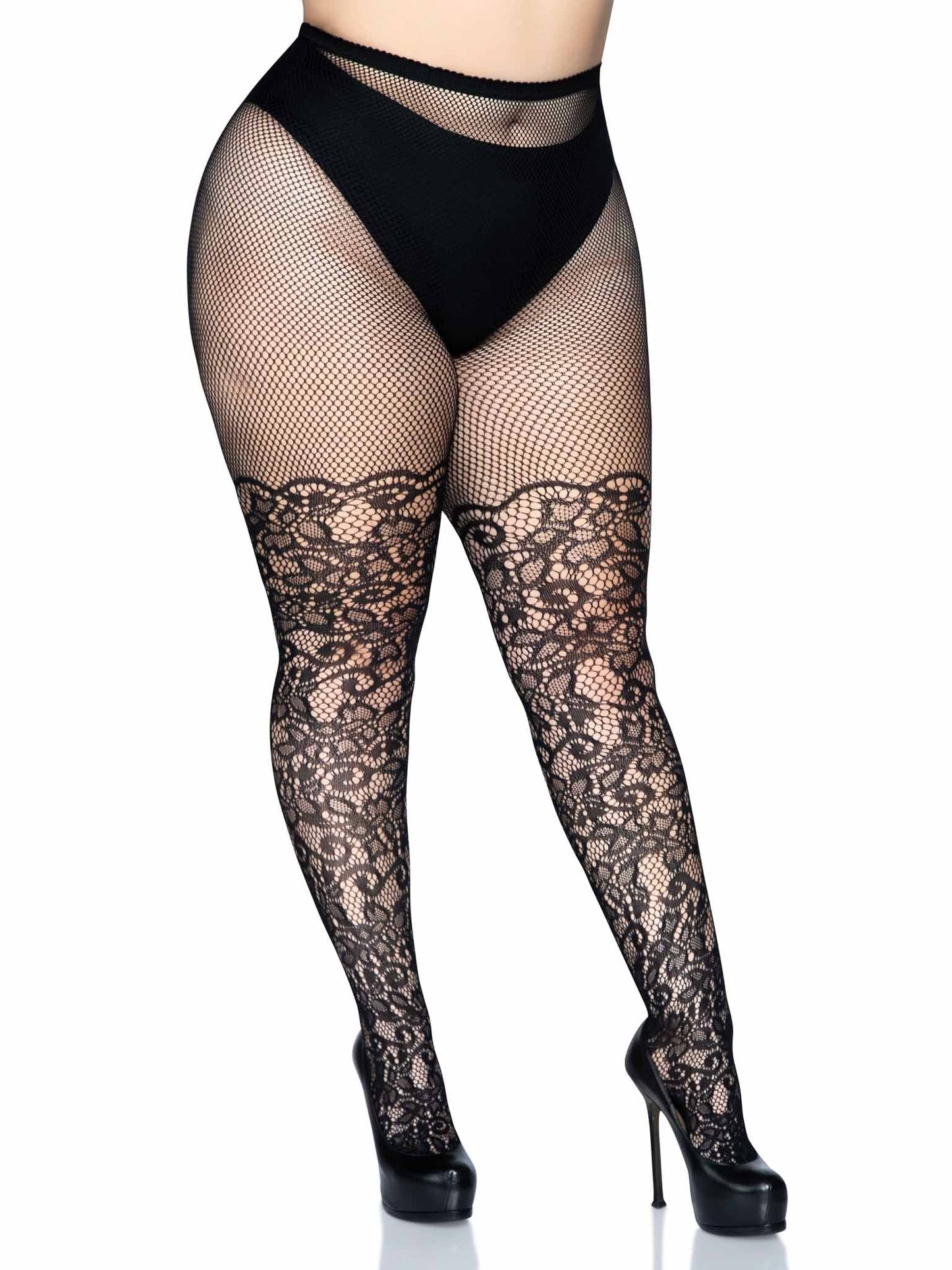 Leg Avenue  Plus Size Floral Vine Net Pantyhose  9954Q