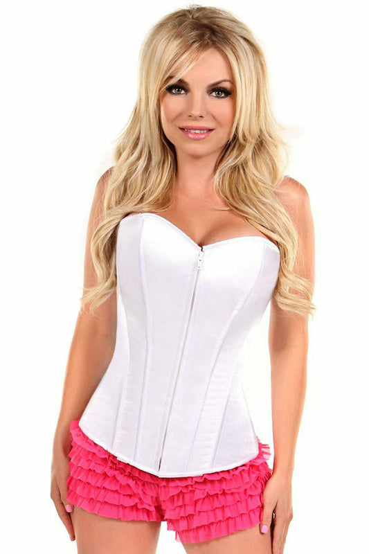 Daisy White Sweetheart Front Zipper Corset LV-73