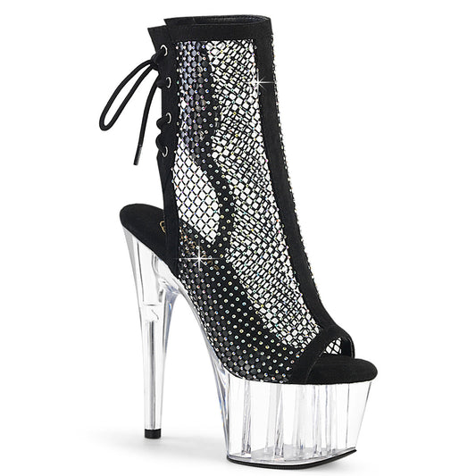 Pleaser Adore-1018RM Mesh Fabric Overlay Ankle Boot