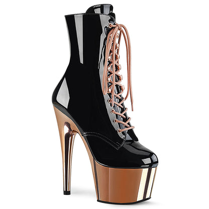 Pleaser Adore-1020Chrome Lace Up Ankle Boot