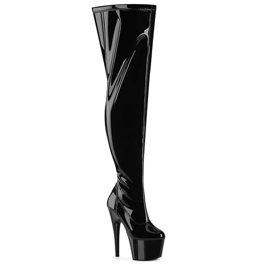 Pleaser Adore-3000WCF Wide Calf Plain Stretch Thigh High Boot