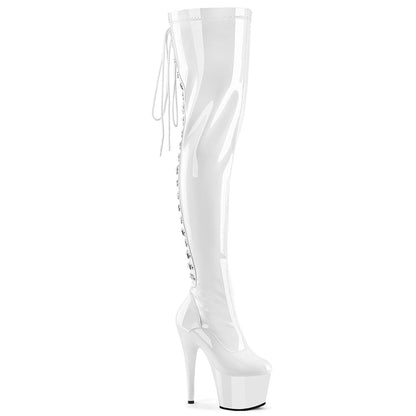 Pleaser Adore-3063 Rear Lace-Up Stretch Thigh Boot