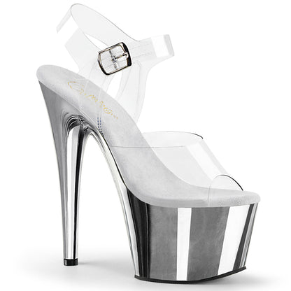 Pleaser Adore-708 Ankle Strap Sandal W/Chrome Plated Bottom