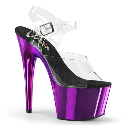 Pleaser Adore-708 Ankle Strap Sandal W/Chrome Plated Bottom