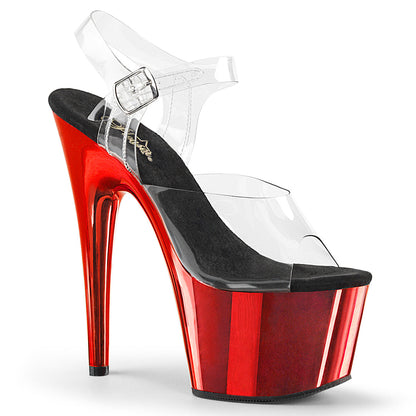 Pleaser Adore-708 Ankle Strap Sandal W/Chrome Plated Bottom