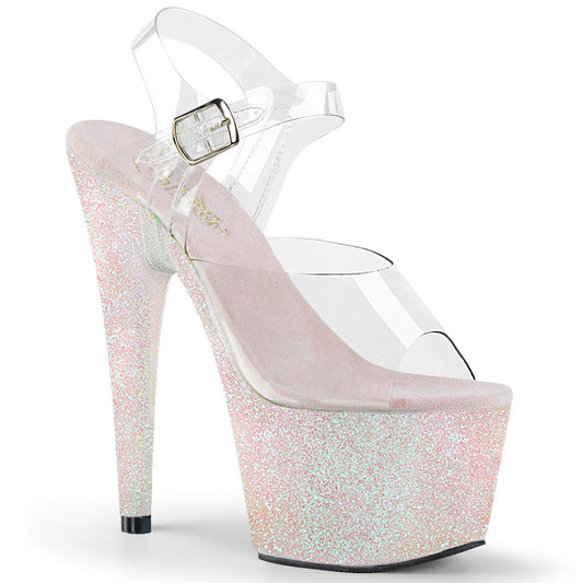 Pleaser Adore-708HMG Holographic Ankle Strap Sandal