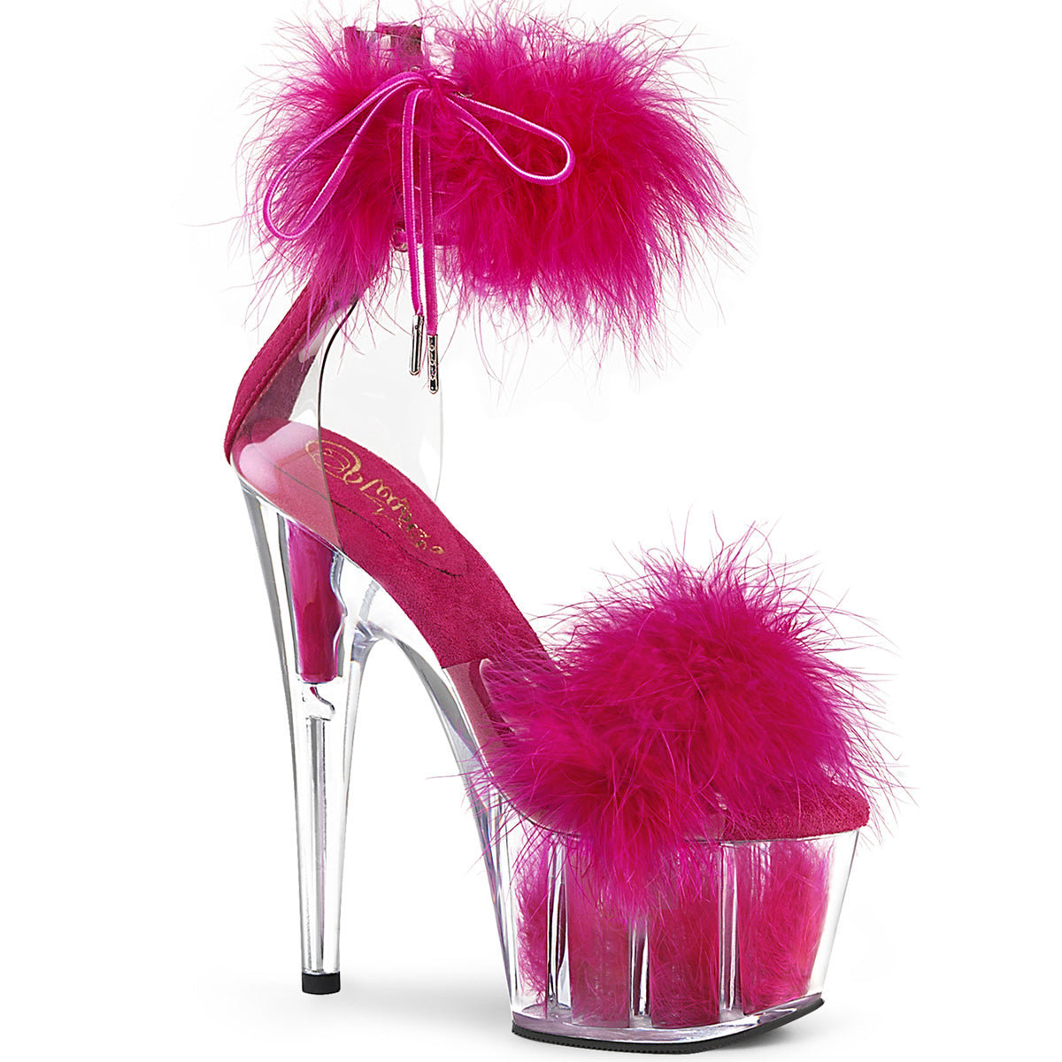 Pleaser Adore-724F Close Back Ankle Cuff Sandal W/Fur