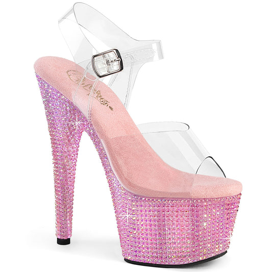 Pleaser Bejeweled-708RRS Ankle Strap Sandal W/Resin Rhinestones