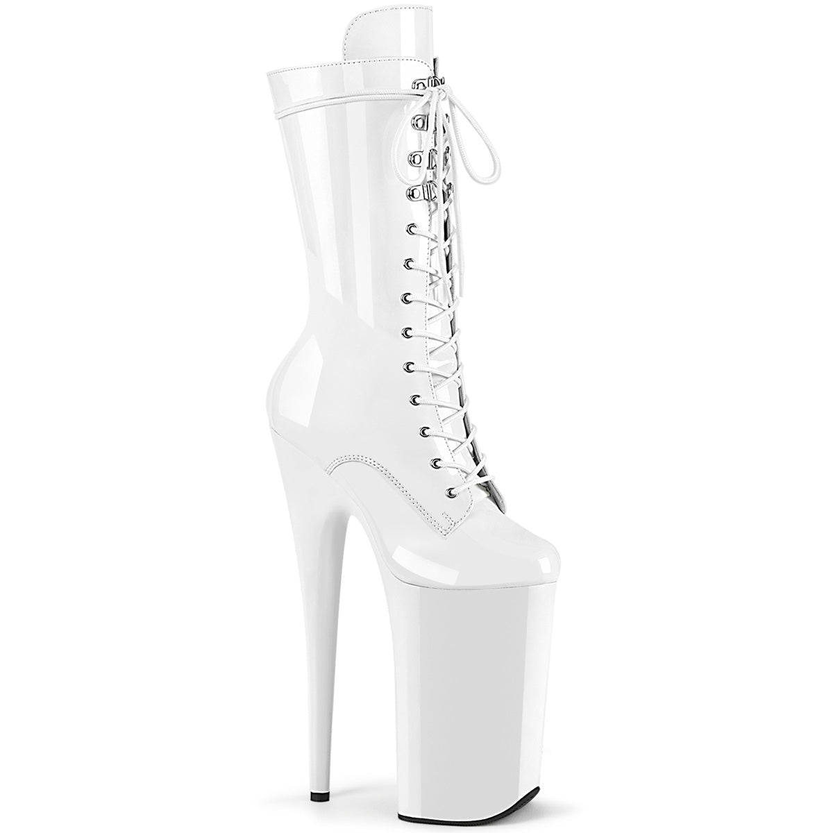 Pleaser Beyond-1050 Lace-Up Front Mid Calf Boot