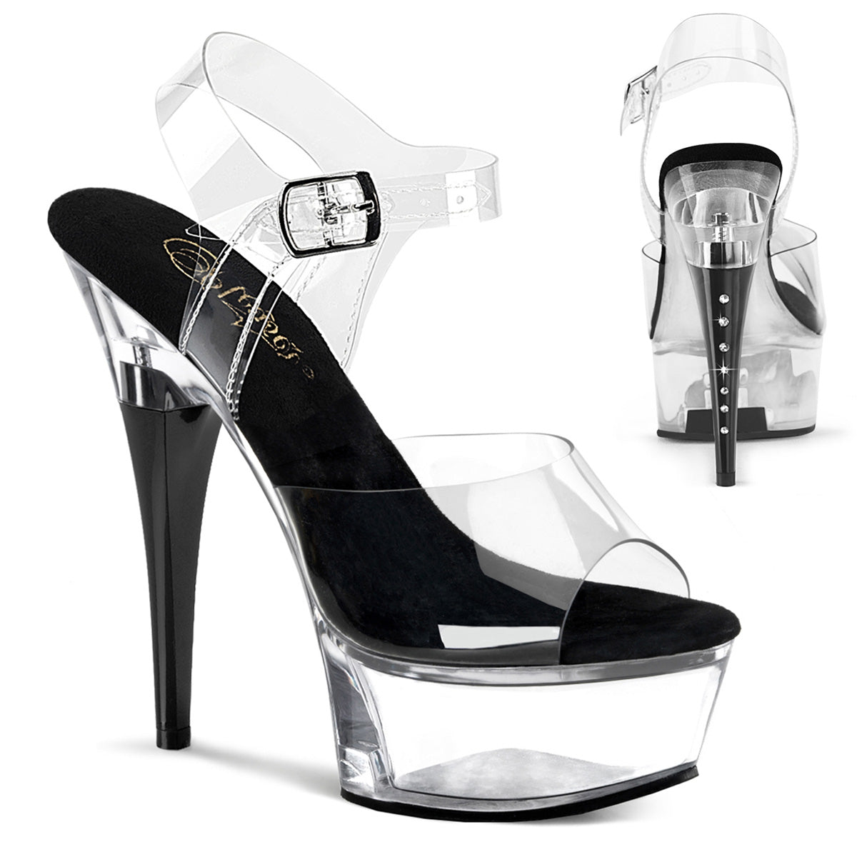 Pleaser Captiva-608 Ankle Strap Platform Sandal W/RS Heel