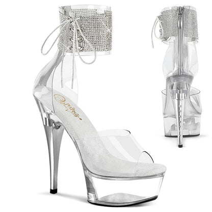 Pleaser Captiva-624RS Rhinestone Embellished Ankle Cuff Sandal