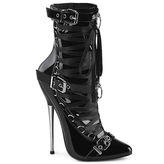 Pleaser Dagger-1032 Solid Brass Heel Ankle Boot