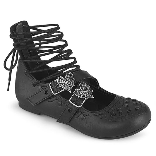 Demonia Daisy-11 Ballet Flat Eyelet Lace-Up Ankle High Shoe