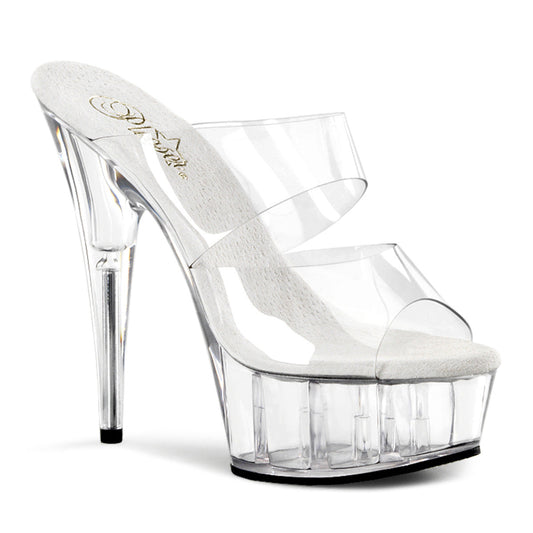 Pleaser Delight-602 Stiletto Two-Band Platform Slide