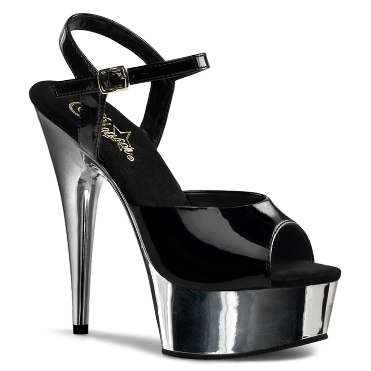 Pleaser Delight-609 Stiletto Heel Ankle Strap Sandal