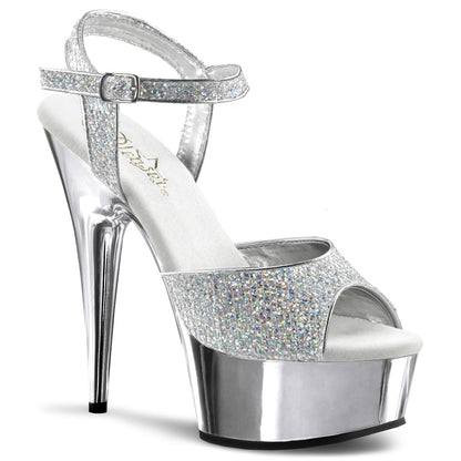 Pleaser Delight-609G Chrome Platform Ankle Strap Sandal