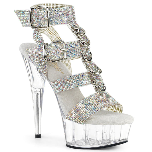 Pleaser Delight-656RS Rhinestone Embellished Strappy T-Strap Sandal