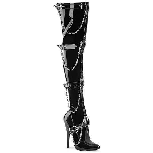 Pleaser Domina-3027 Stiletto Heel Stretch Thigh High Boot