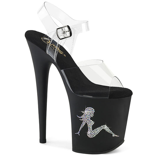 Pleaser Flamingo-808TGRS Trucker Girl Ankle Strap Sandal