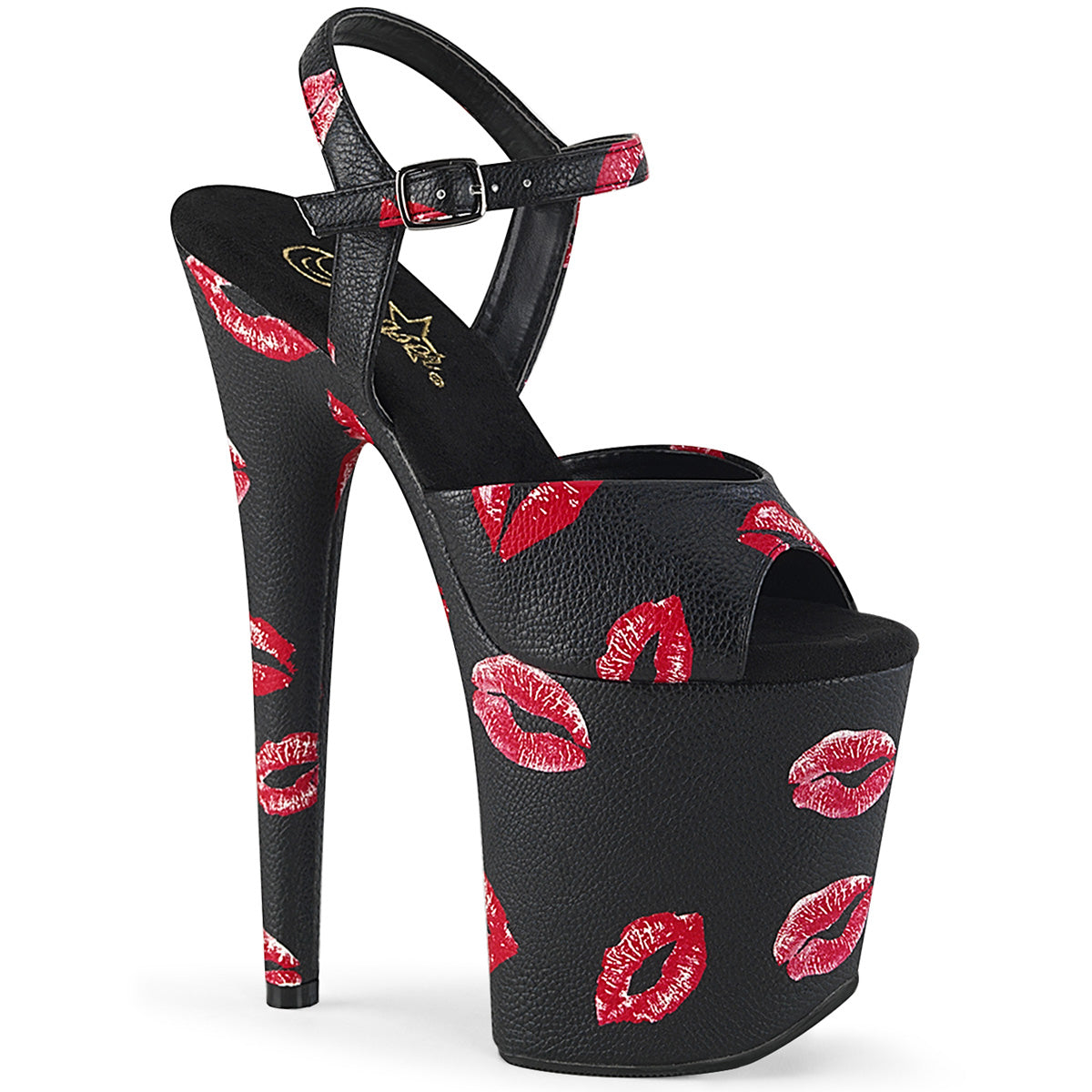 Pleaser Flamingo-809Kisses Lip Print Shoes