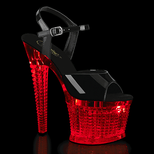 Pleaser Flashdance-709SPEC Chargeable LED Ankle Strap Sandal