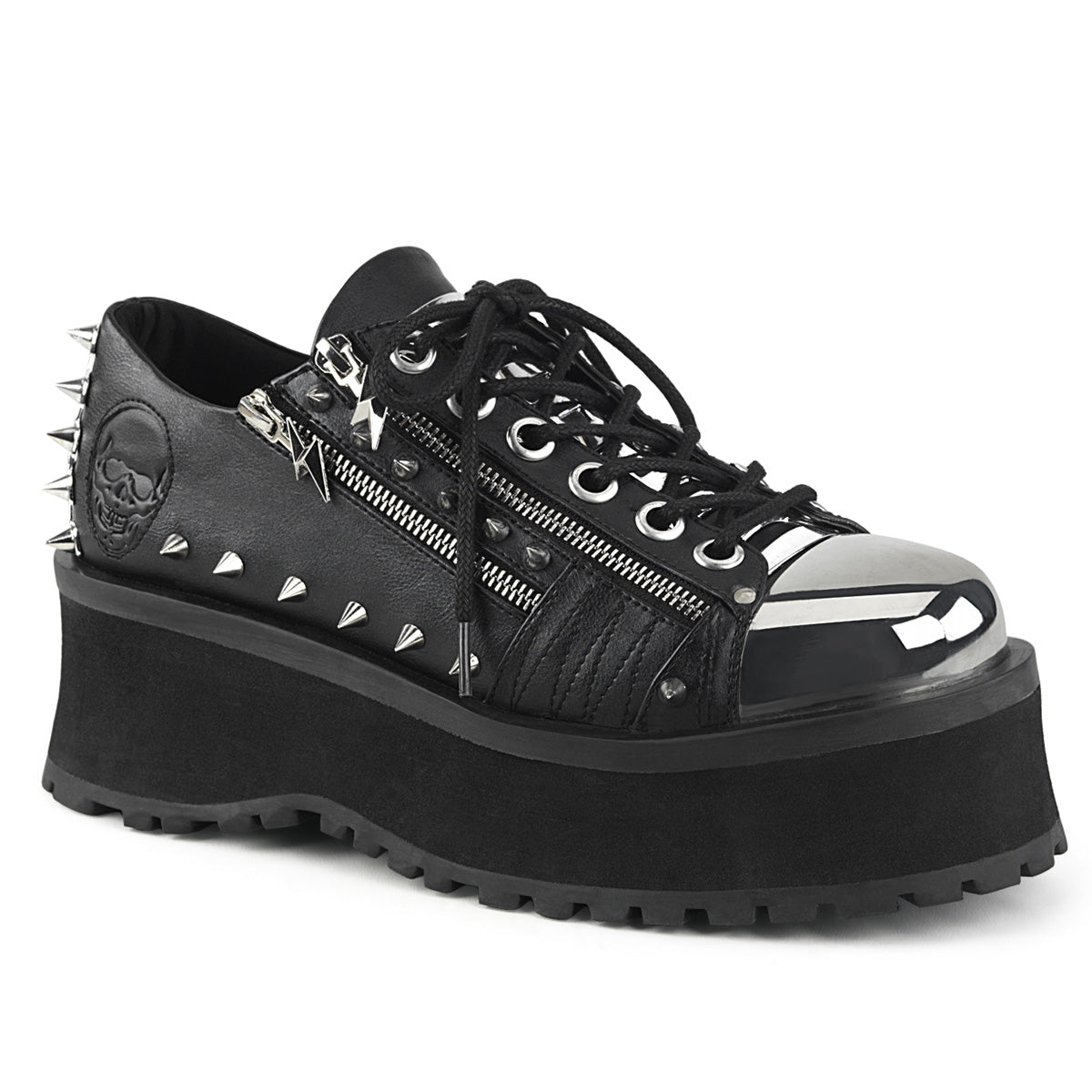 Demonia Gravedigger-04 Men's Plated Toe Cap Lace-Up Oxford