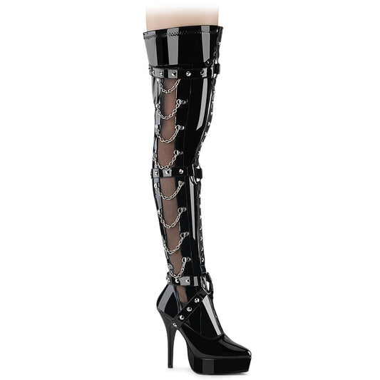 Pleaser Indulge-3026 Platform Stretch Thigh Boot