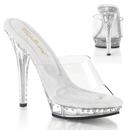 Pleaser Lip-101LS Slide W/Rhinestone Heel