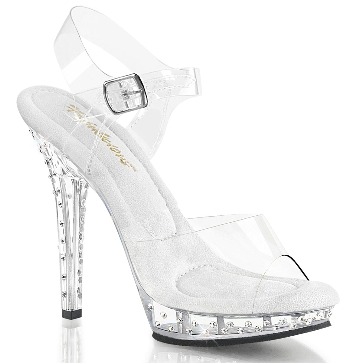 Pleaser Lip-108SDT Rhinestone Ankle Strap Sandal