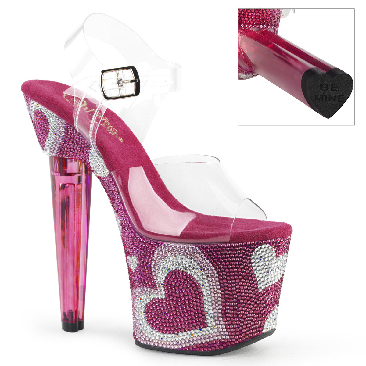 Pleaser Lovesick-708Heart Ankle Strap Sandal