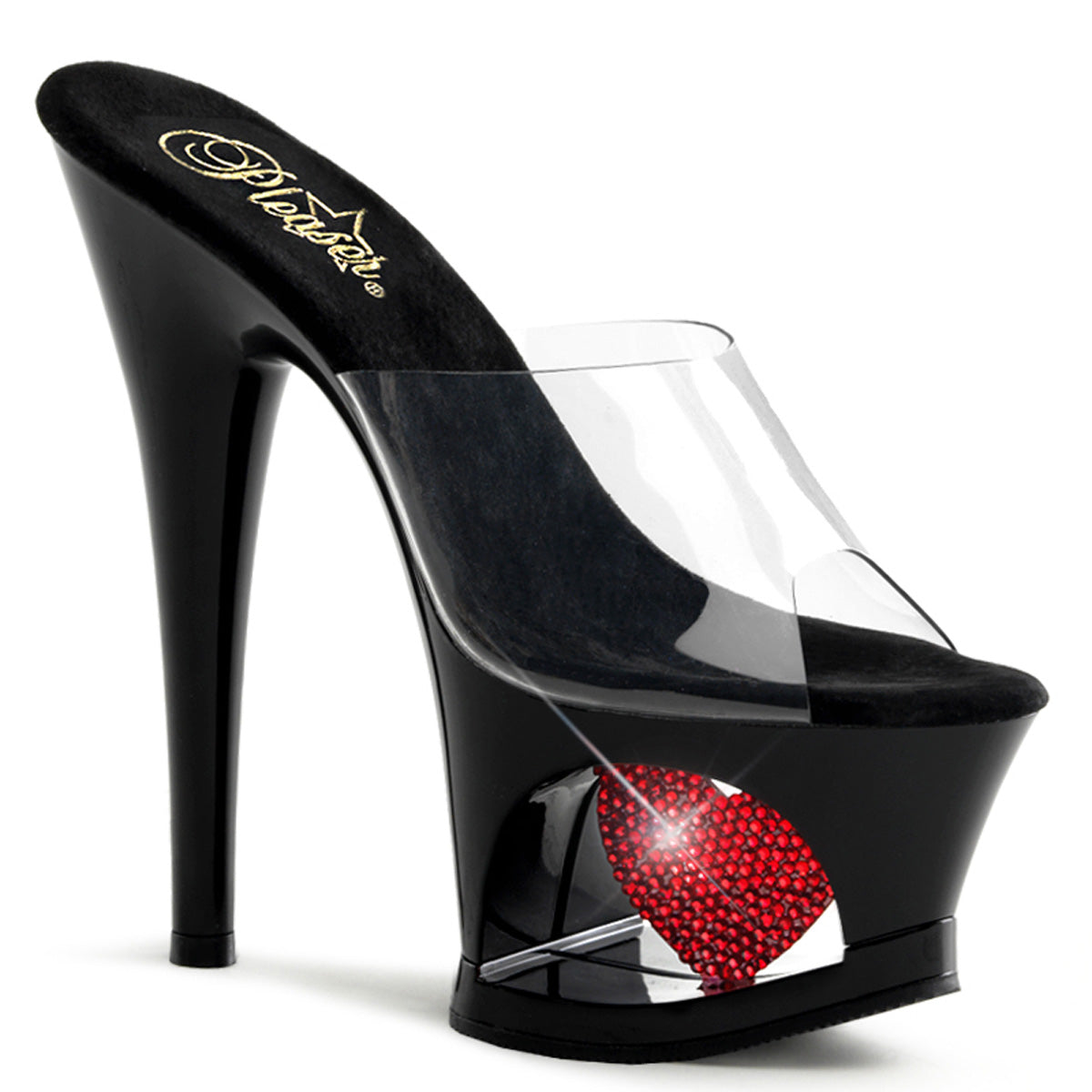 Pleaser Moon-701HRS Platform Sandal With R/S Heart