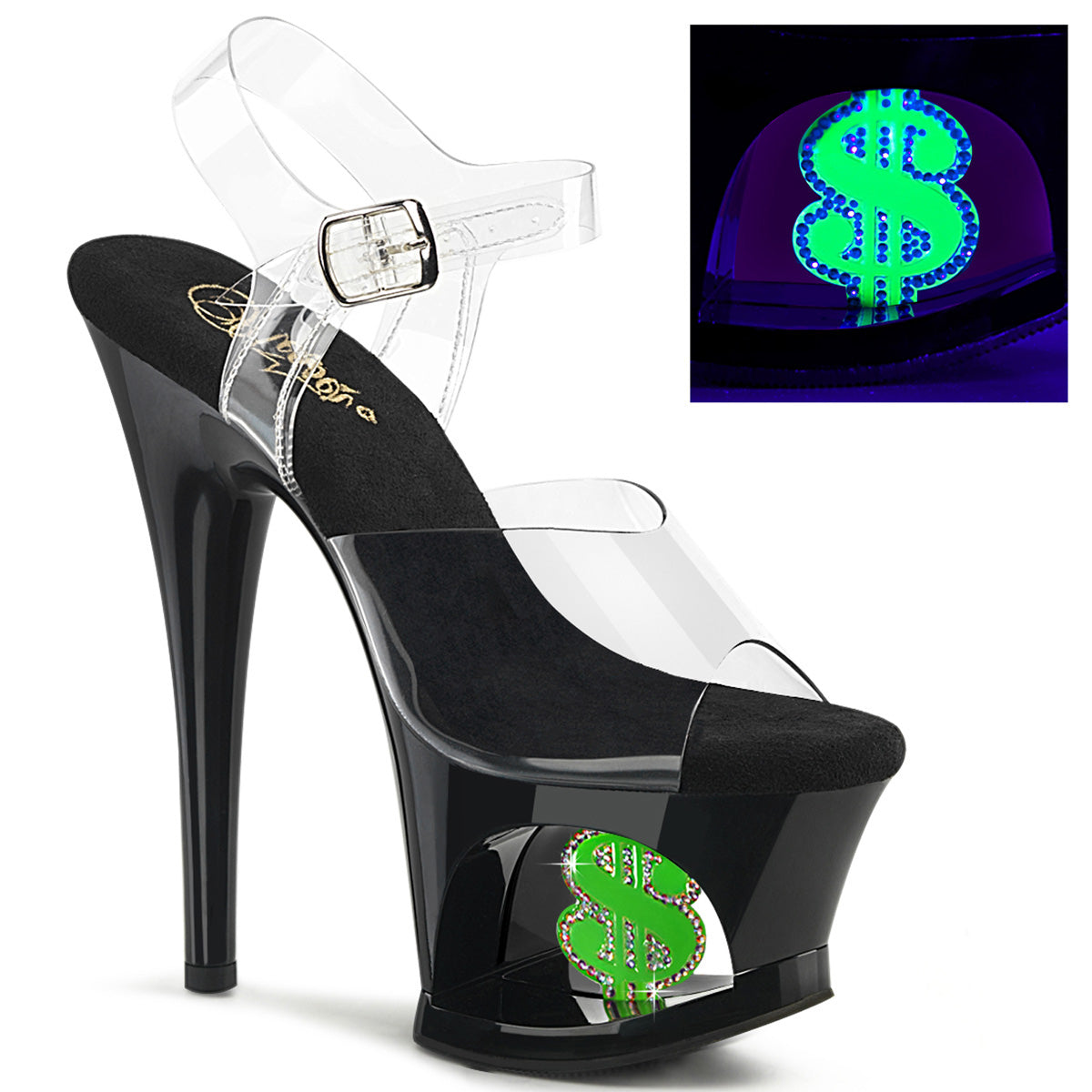 Pleaser Moon-708USD Cut-Out Platform Ankle Strap Sandal