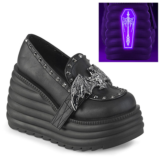 Demonia Morte-56 Wedge Platform Loafer Shoe