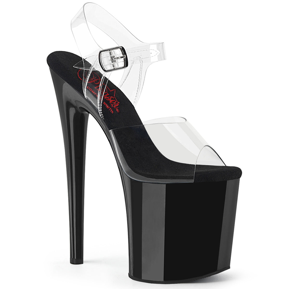 Pleaser Naughty-808 Comfort Width Ankle Strap Sandal