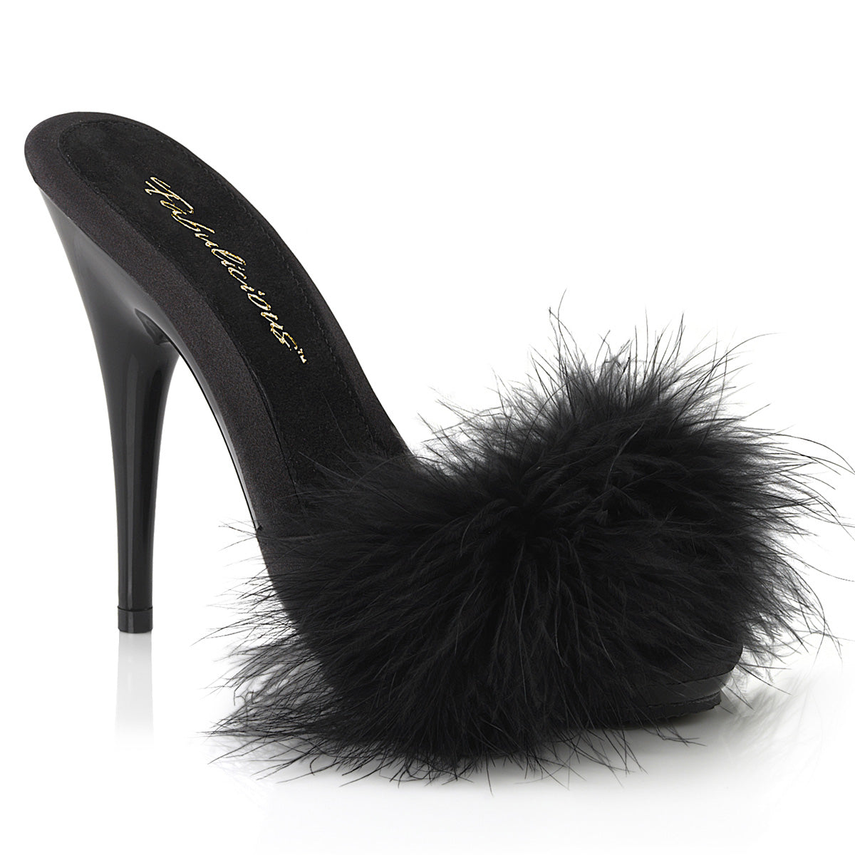 Pleaser Poise-501F Marabou Slide