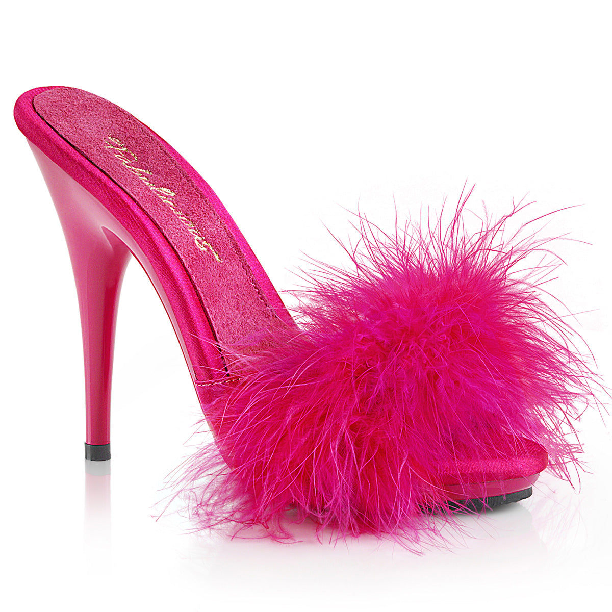 Pleaser Poise-501F Marabou Slide