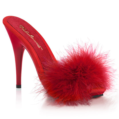 Pleaser Poise-501F Marabou Slide