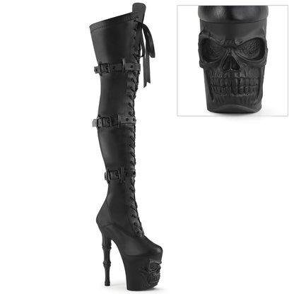 Pleaser Rapture-3028 Ribbon Lace Up Thigh High Boot