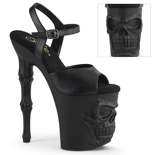 Pleaser Rapture-809 Skull Platform Ankle Strap Sandal