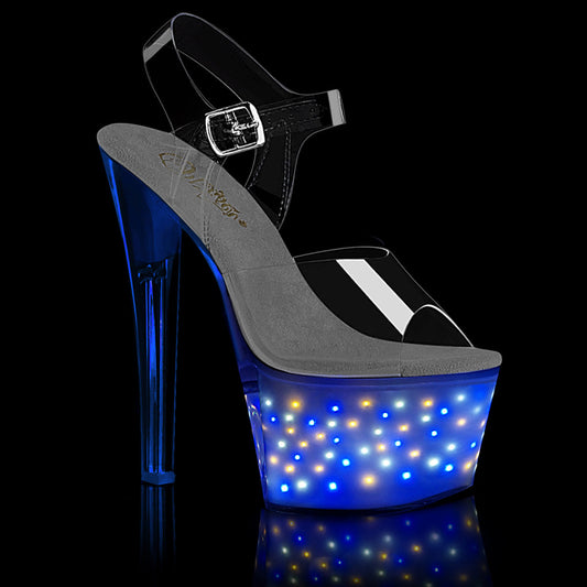 Pleaser Echolite-708 Light-Up Stripper Shoes w/Sound Activation