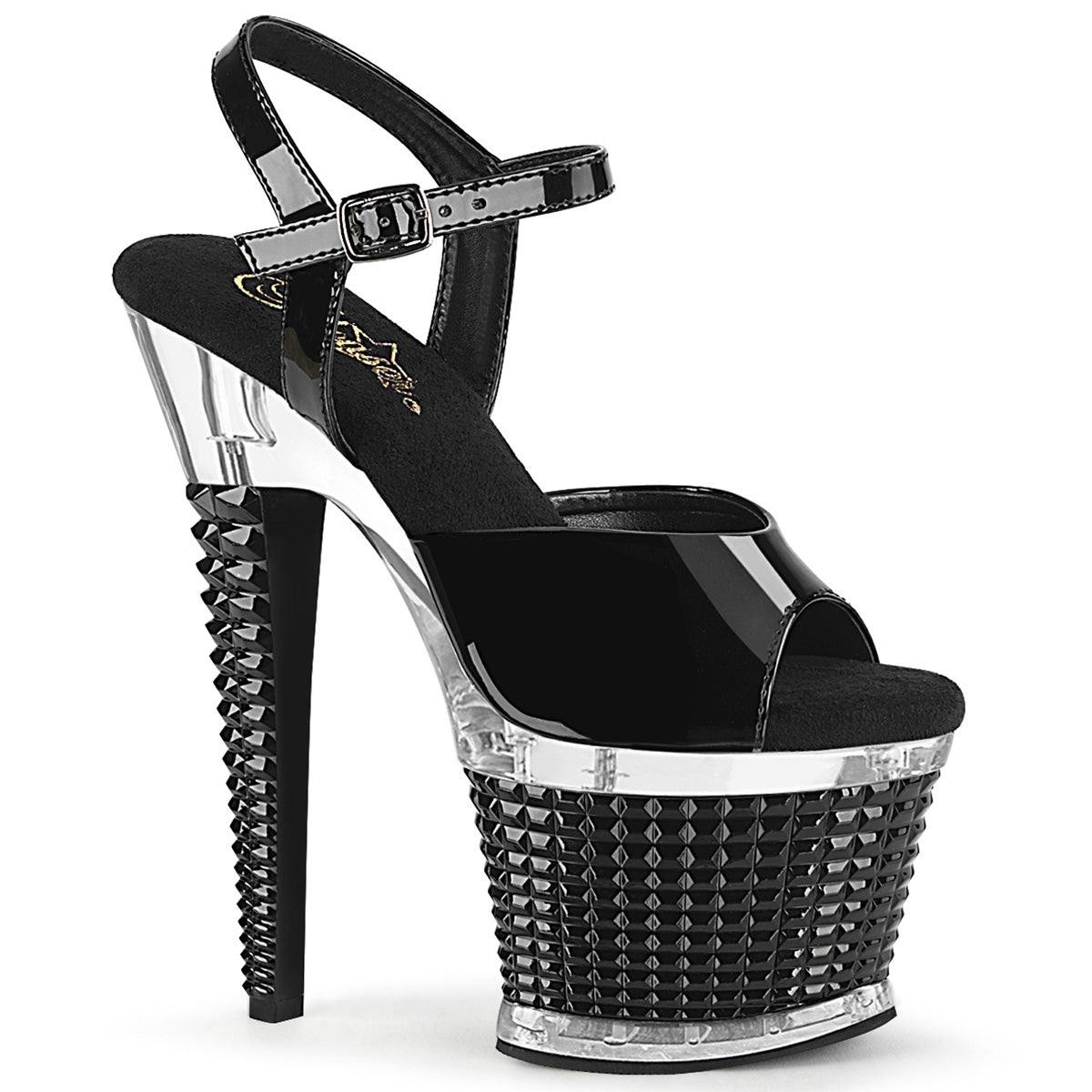 Pleaser Spectator-709 Textured Platform Ankle Strap Sandal