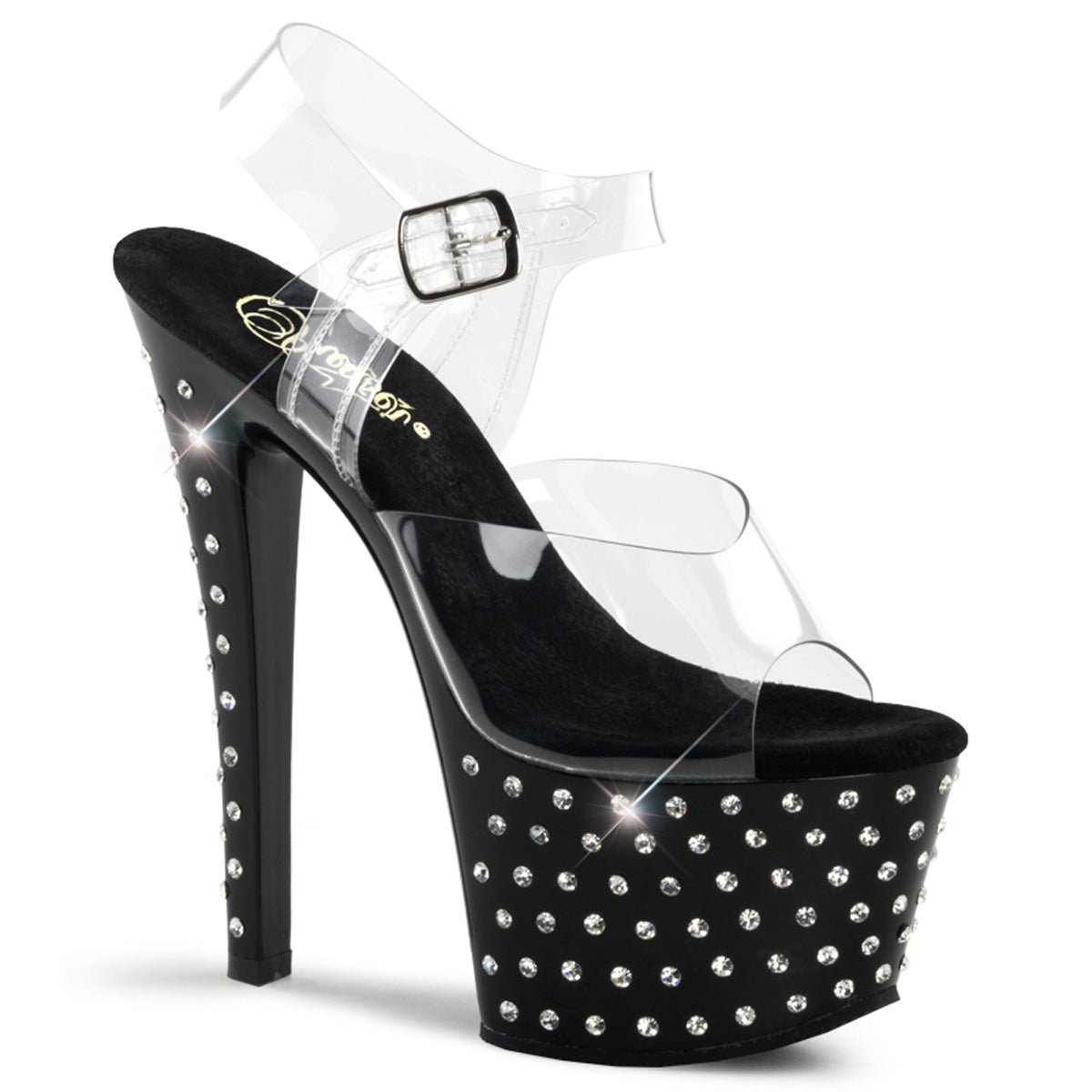 Pleaser Stardust-708 R/S Studded Platform Sandal