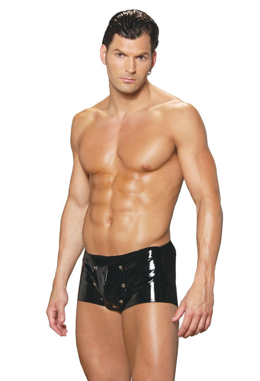 Elegant Moments Men's Vinyl Shorts With Break Away Front EMV9209