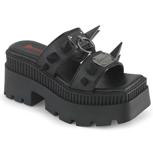 Demonia Wrath-13 Double Strap Slide Sandal W/Spikes